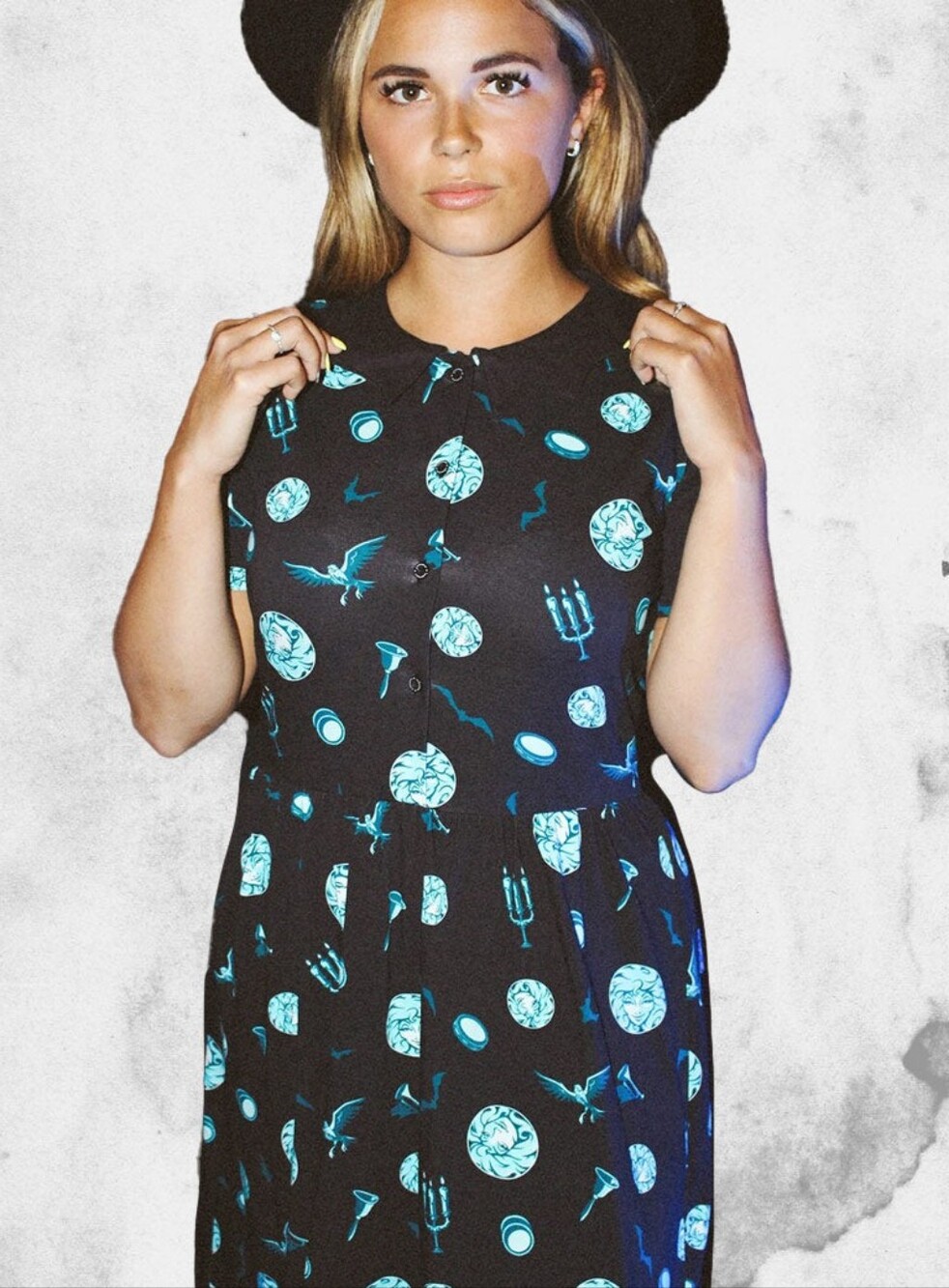 Disney Officially Licensed Cakeworthy The Haunted Mansion Bat Collar Dress